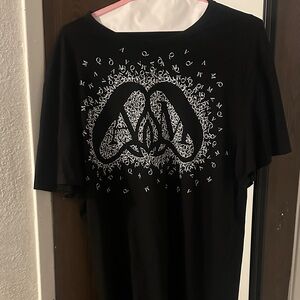 Black Graphic Tee with White Typographic Crest
